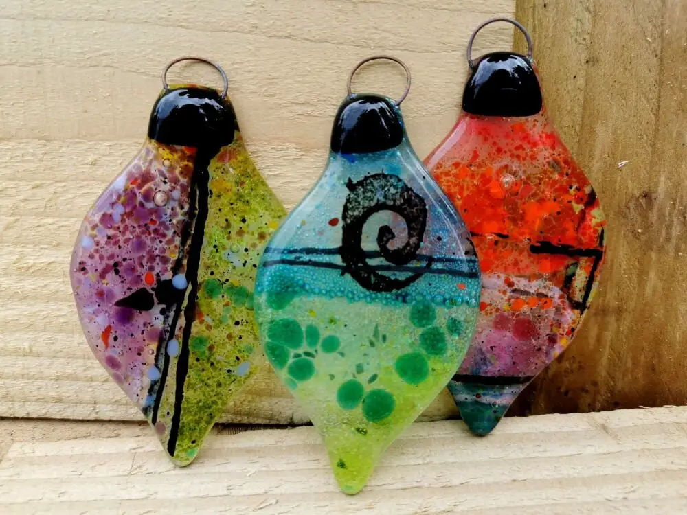 fused glass tree hanging decoration