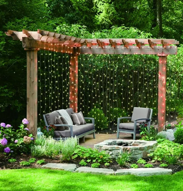 Garland Lights, 55 Festive Outdoor Home Decorating Ideas