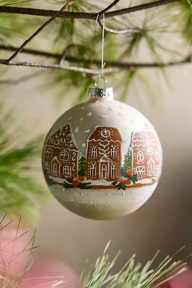 Gingerbread House Glass Globe Ornament | Terrain