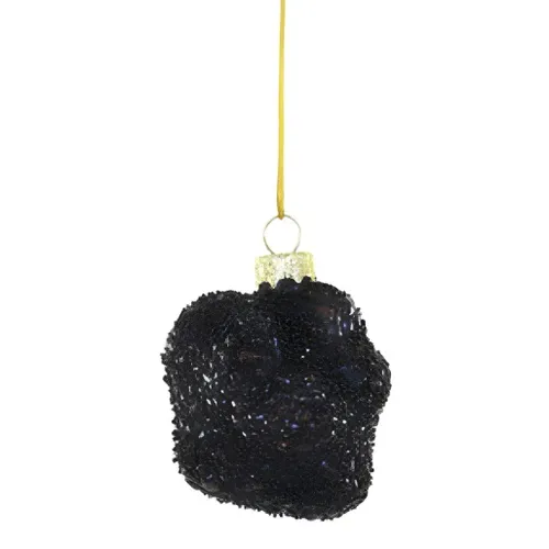 Glittery Black Truffle Christmas Ornament