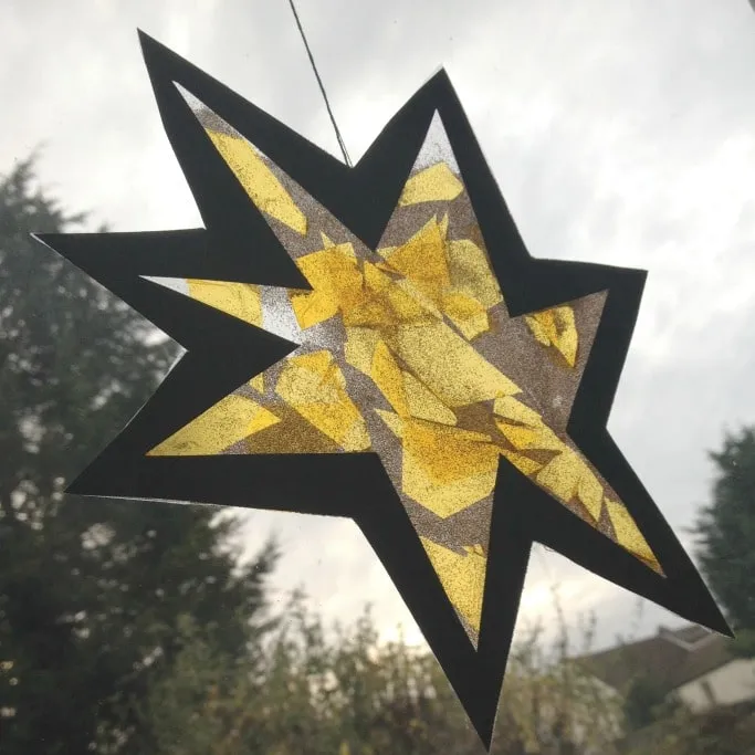 Glittery Christmas Star Suncatcher - Crafts on Sea