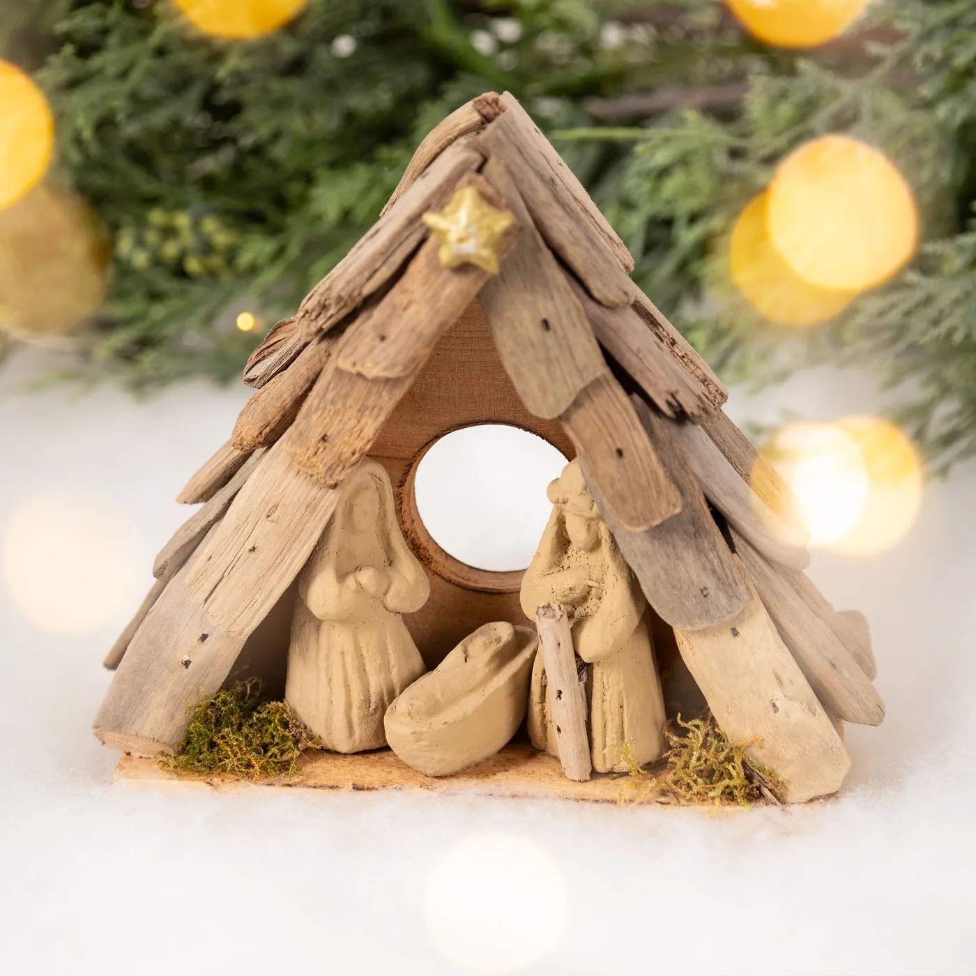 Handmade Recycled Driftwood Christmas Nativity Decoration | Free the Ocean