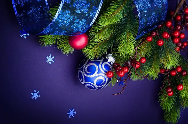 HD wallpaper: blue and grey bauble, needles, thread, christmas decorations  | WallpaperFlare