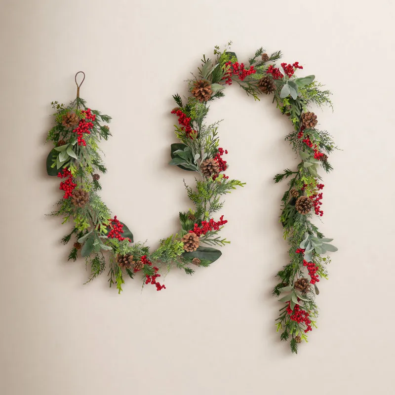 HGTV Home Collection 9' Berries and Greenery Garland & Reviews | Birch Lane
