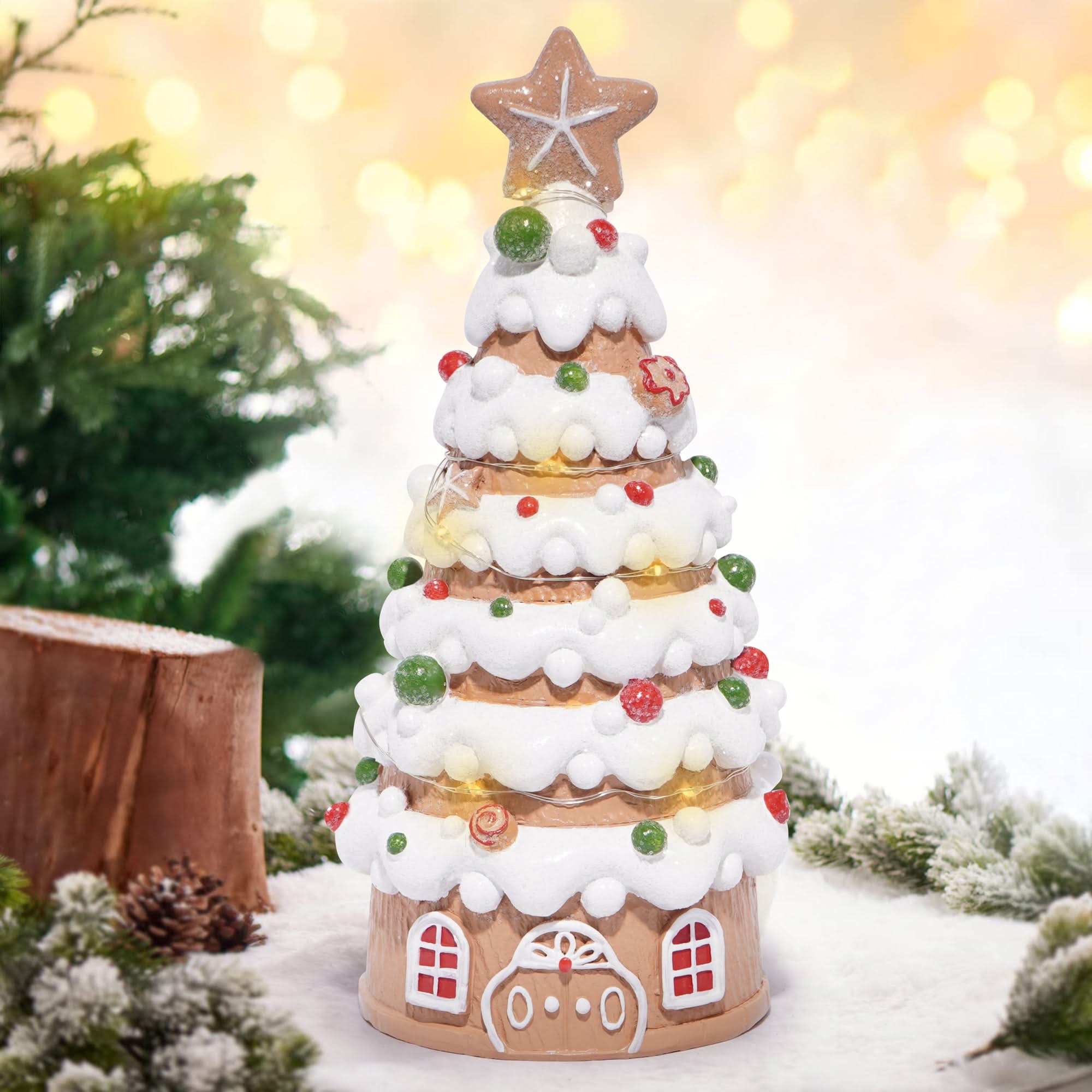 Hodao Christmas Village House Decorations Gingerbread House with Chris