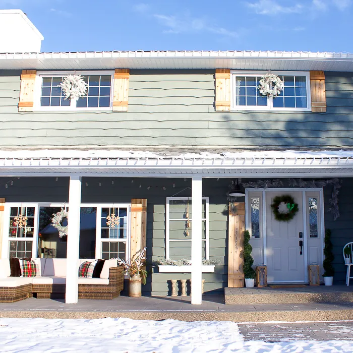 Home for the Holidays: Farmhouse Style Christmas Porch - Making it in the  Mountains