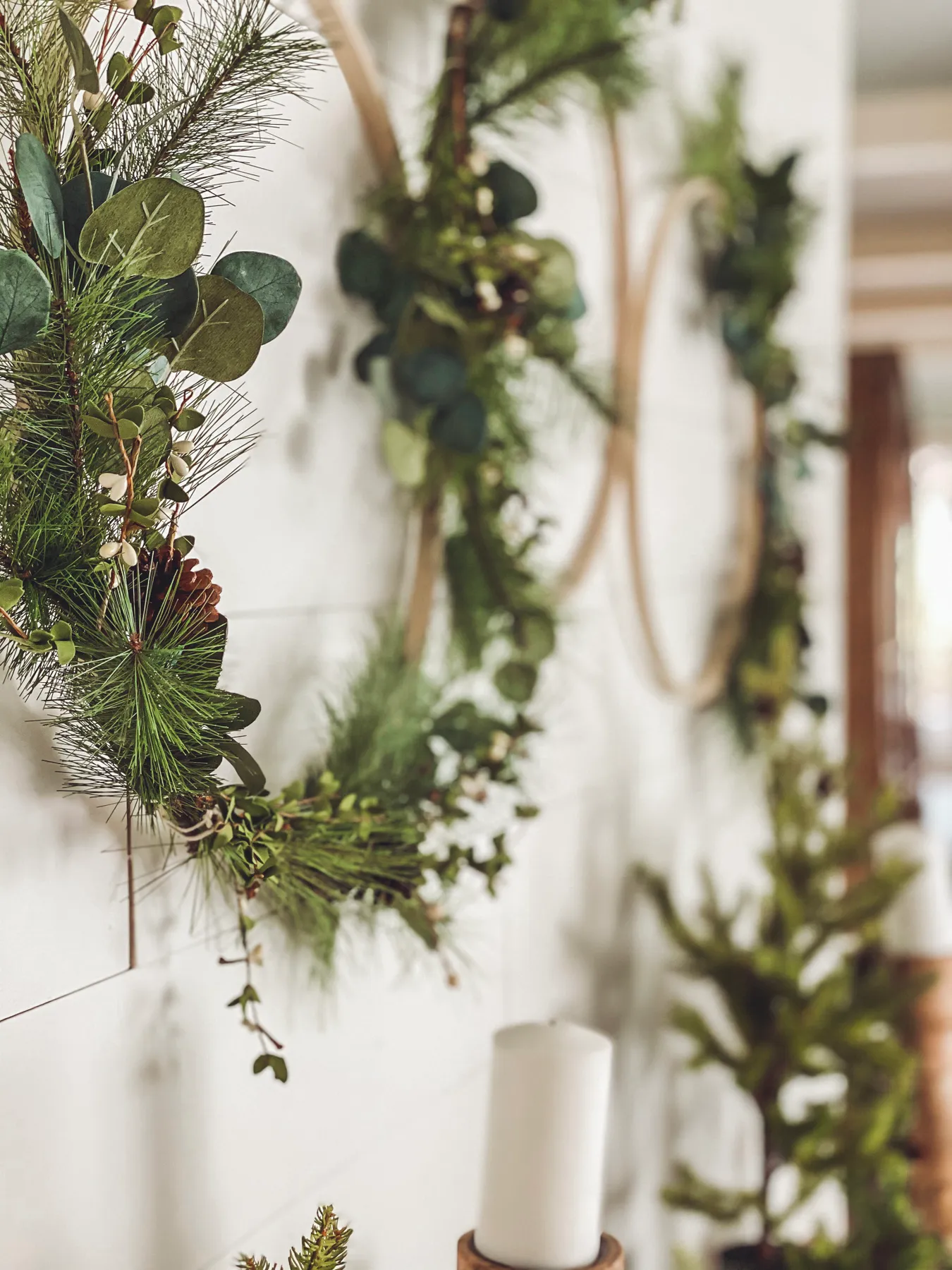 How to Make a Winter Hoop Wreath - Cotton Stem