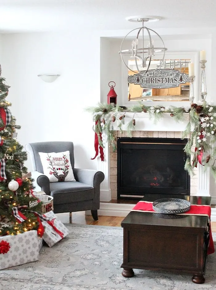 How to Make Asymmetrical Christmas Mantel Decor