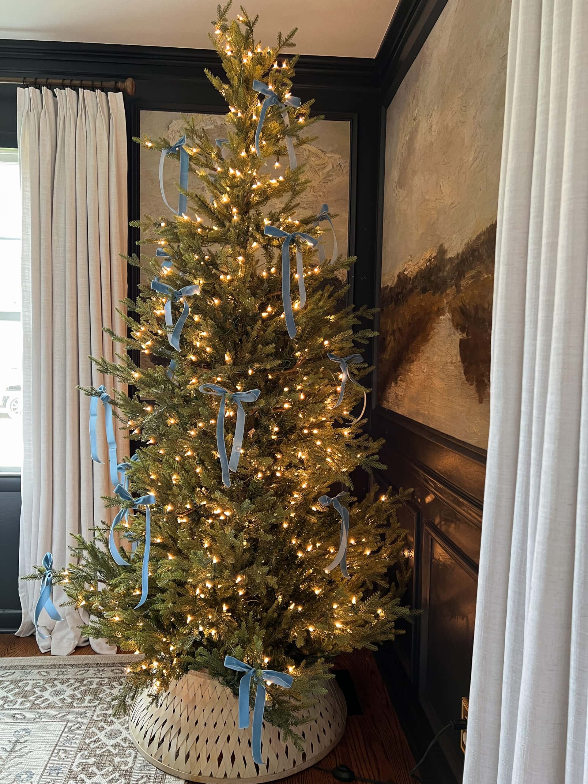 How to Put Christmas Tree Ribbon Decorations on Trees - Bless'er House