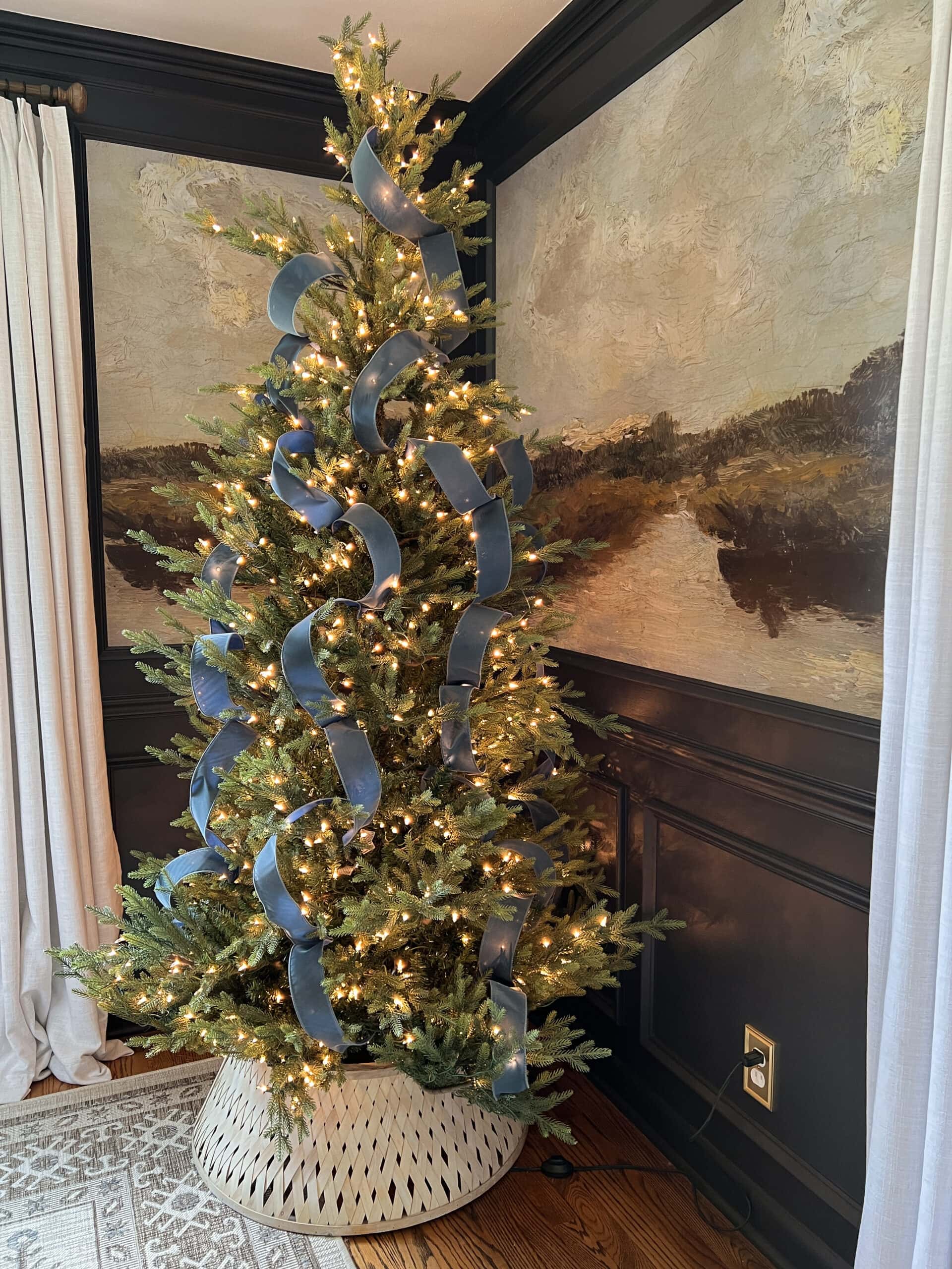 How to Put Christmas Tree Ribbon Decorations on Trees - Bless'er House