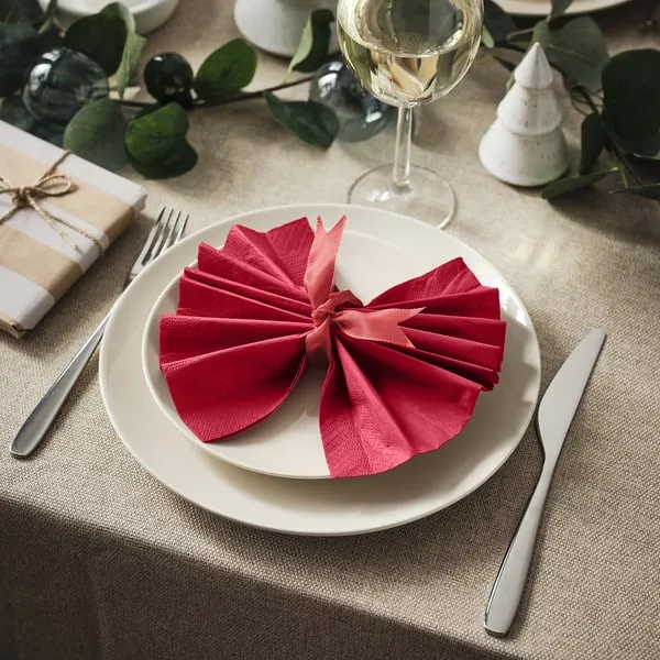 IKEA FANTASTISK paper napkin, red, 15¾x15 ¾
