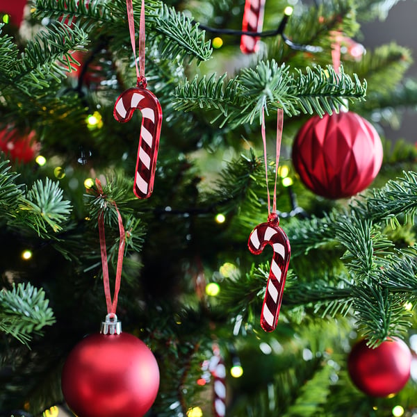 IKEA VINTERFINT Christmas tree ornament, candy cane/red/white, 3¼
