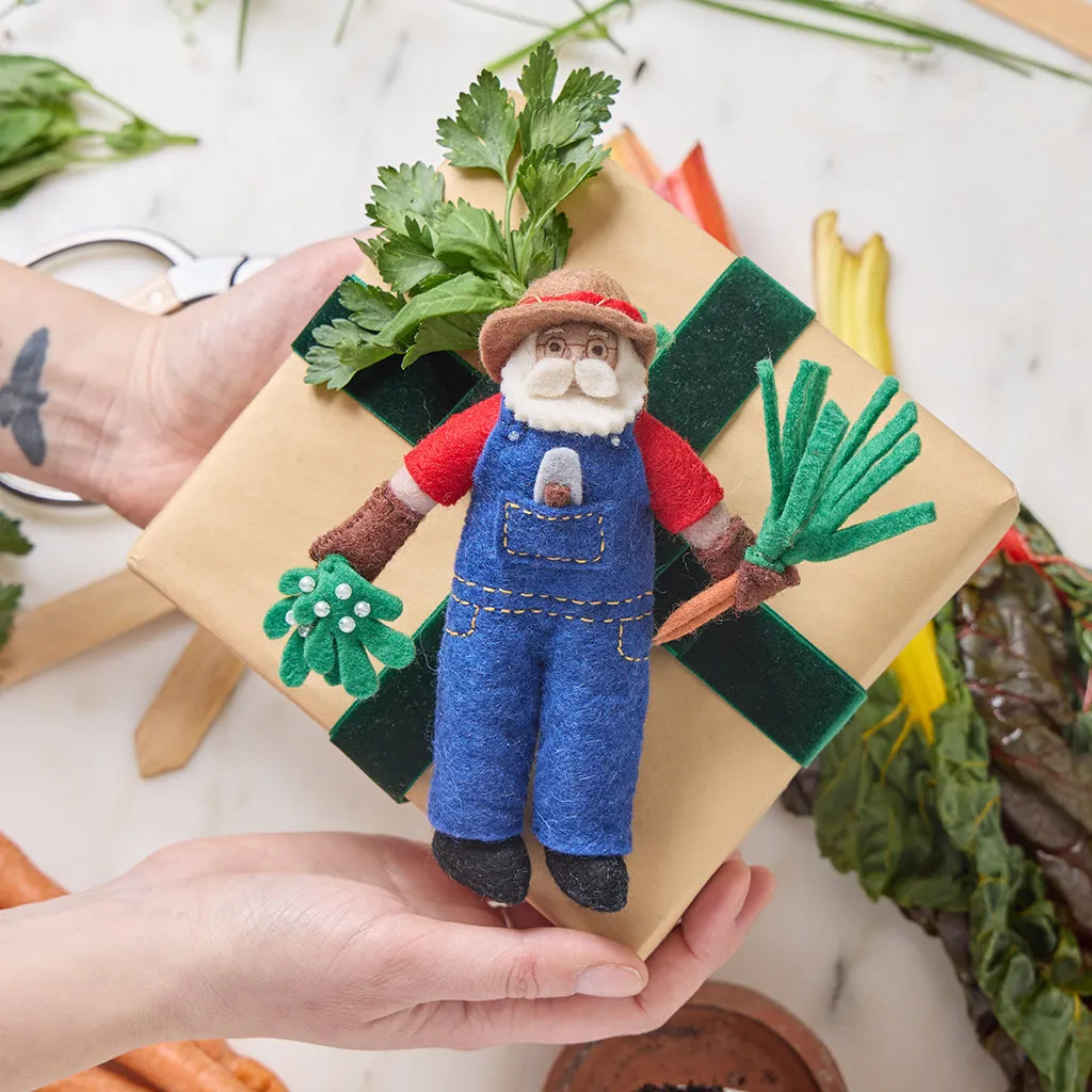In the Garden Santa Ornament – Handmade Holiday Gardener | Craftspring