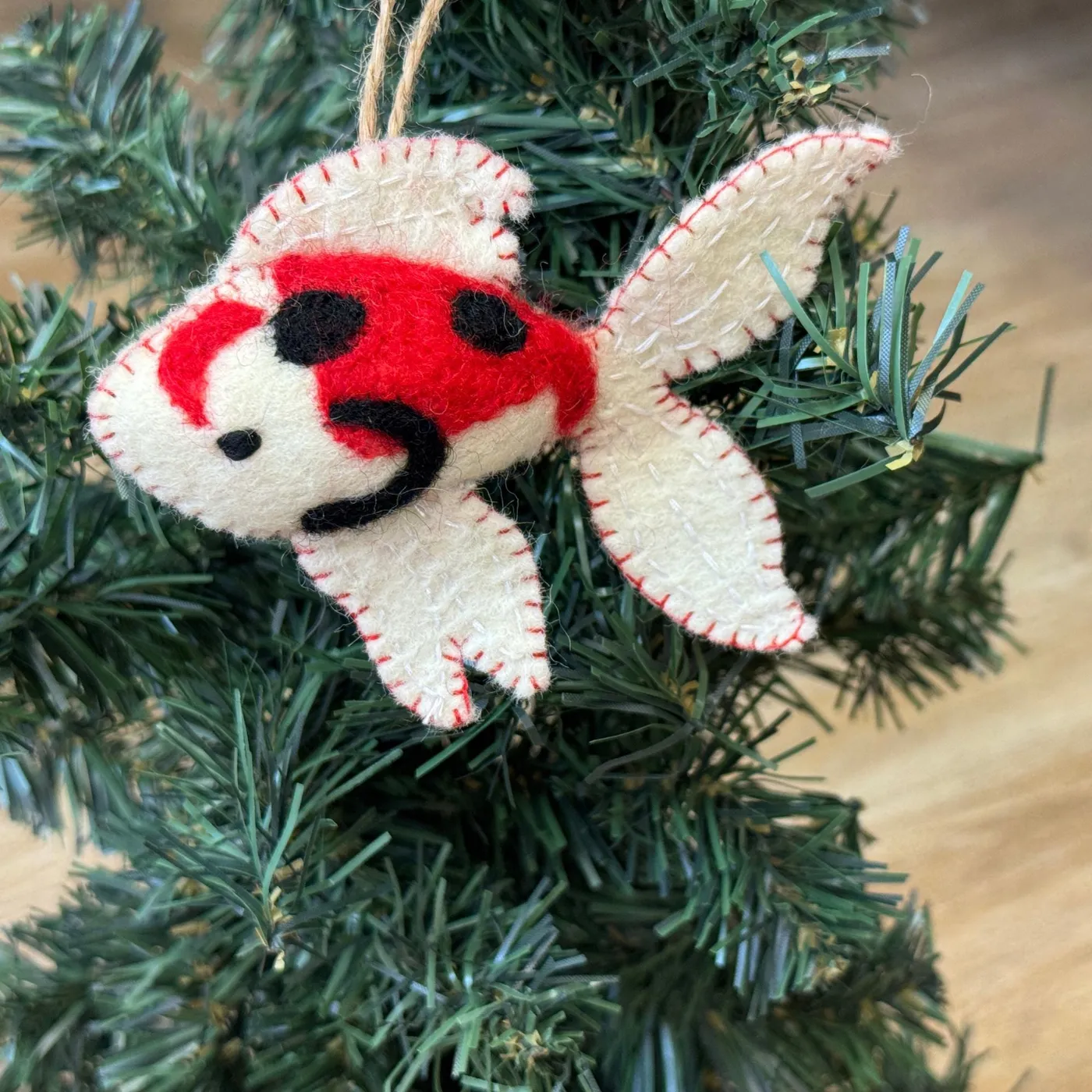 Koi Fish Felt Ornament, Black Accents - Global Crafts Wholesale