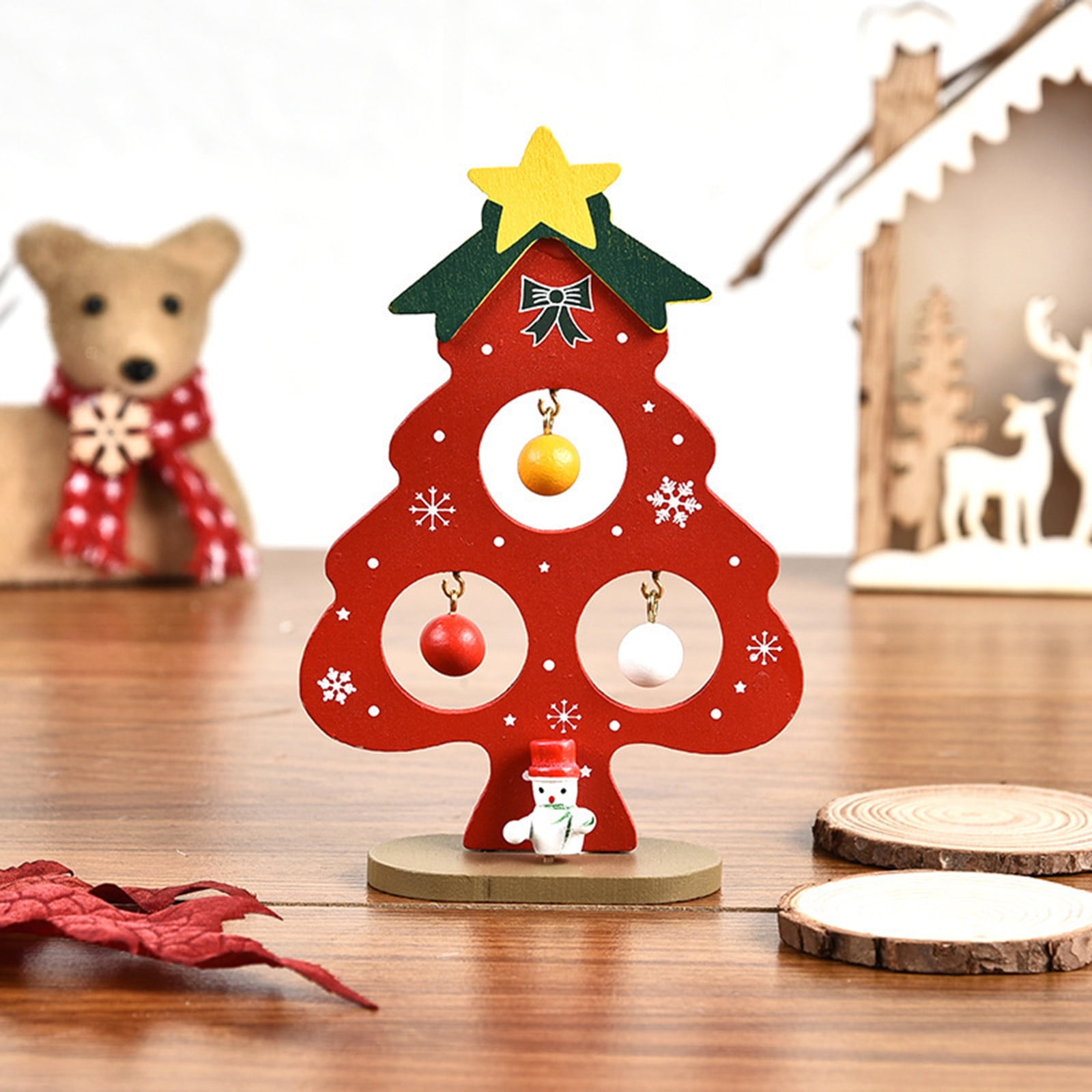KTTECTOA Wooden Christmas Tree Ornaments For Children DIY Painted Christmas Tree Table Decoration Christmas Gifts Holiday Decoration Clearance Dorm Room Essential Canada Days Room Decor - Walmart.ca