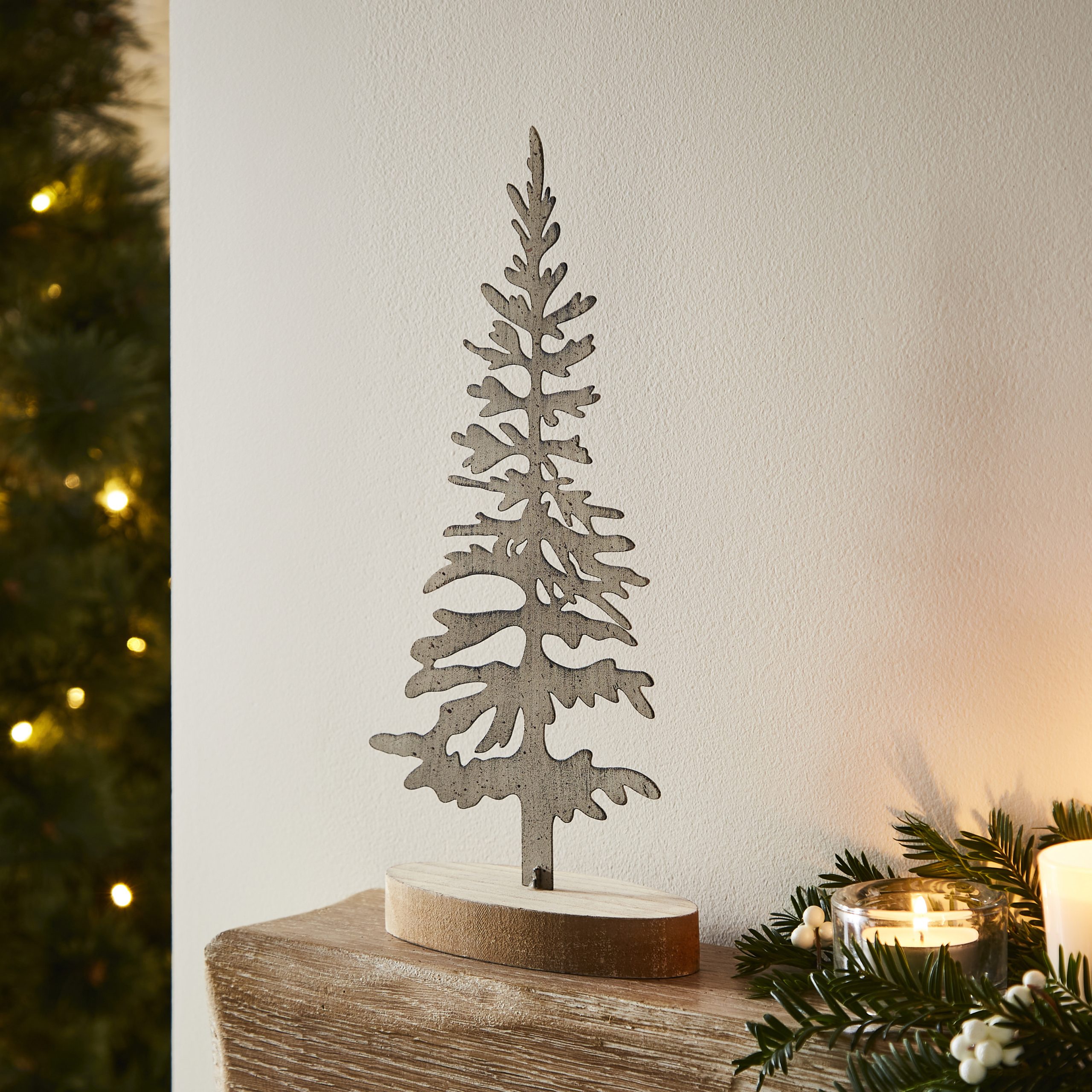 Large Wooden Tree Christmas Decoration & Ornament | MFI