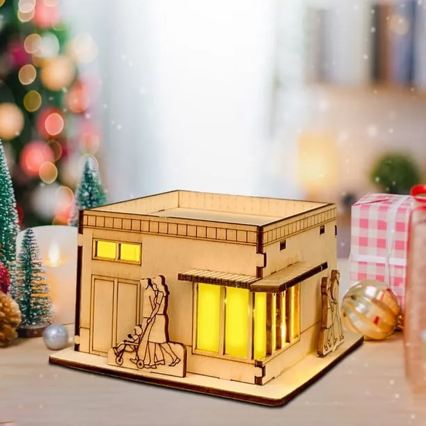 Light-Up Handmade Wooden Christmas Village Houses For Crafts - Walmart.ca
