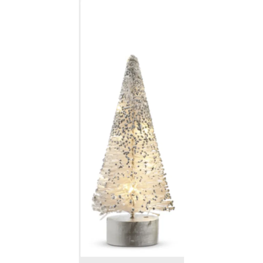 Lighted White Bottle Brush Tree - Bell Farm Shops