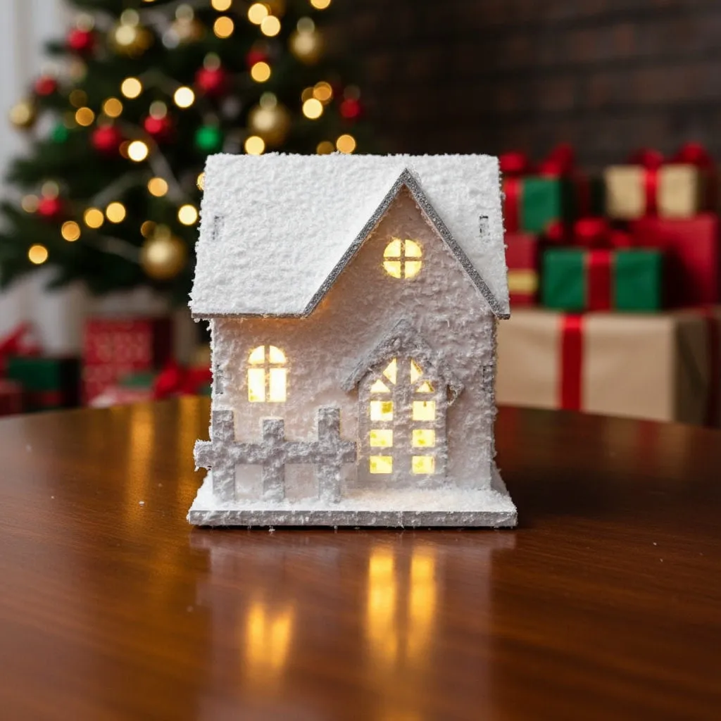 Lighted Wooden Christmas Village House Set, Battery Powered LED Desktop Decor for Holiday Display, Winter Snow Village Scene Collection - Walmart.ca