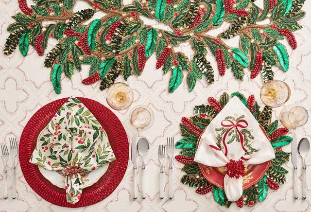 Luxury Christmas Table Placemats | Exquisite Holiday Decor by Kim Seyb