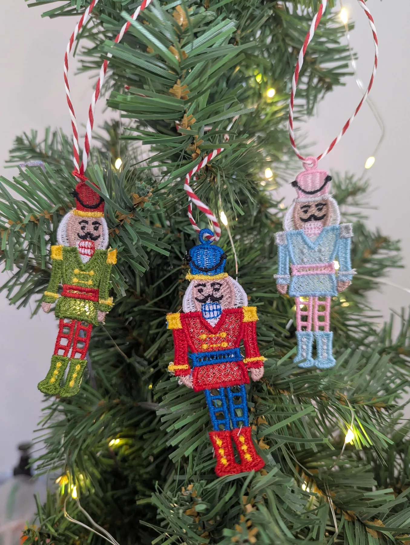 Machine Embroidery Nutcracker Ornament: Colorful Tree Decoration – Cadi Creates