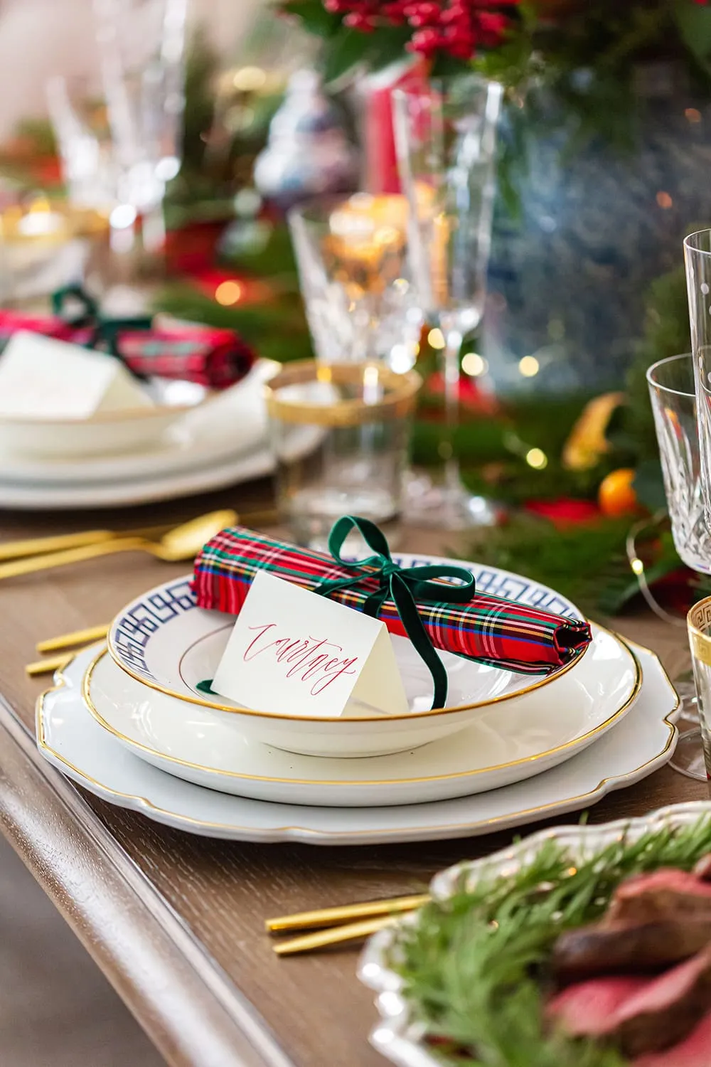 Magical Pink, Red & White Christmas Table - Pizzazzerie