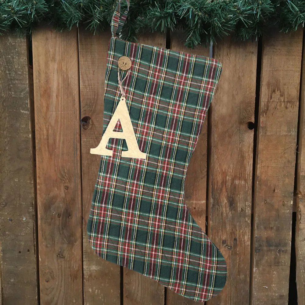 McCuan Green Tartan Quilted Stocking with Personalized Charm by Marilee  Home - Jubilee Fabric