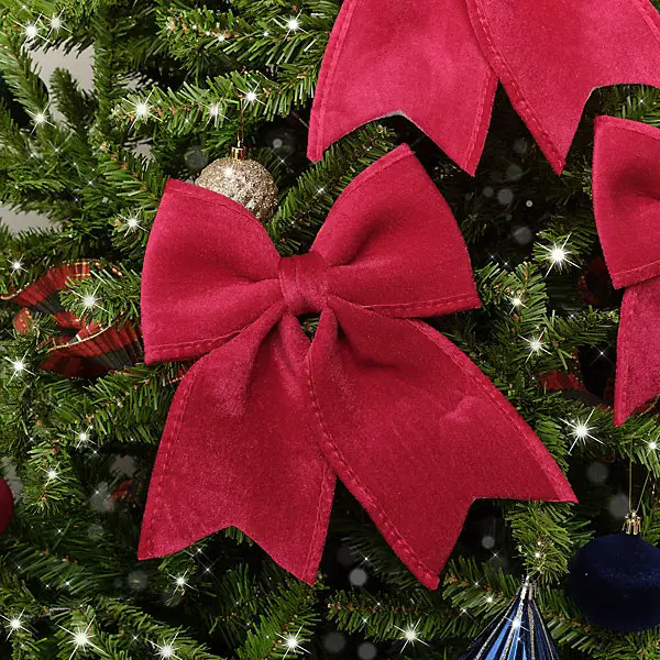 Melody Maison Set of 3 Large Dark Red Velvet Christmas Bows