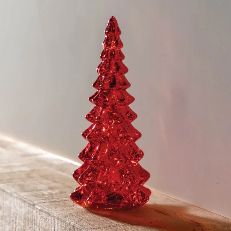 Micro LED Red Glass Tree - Large