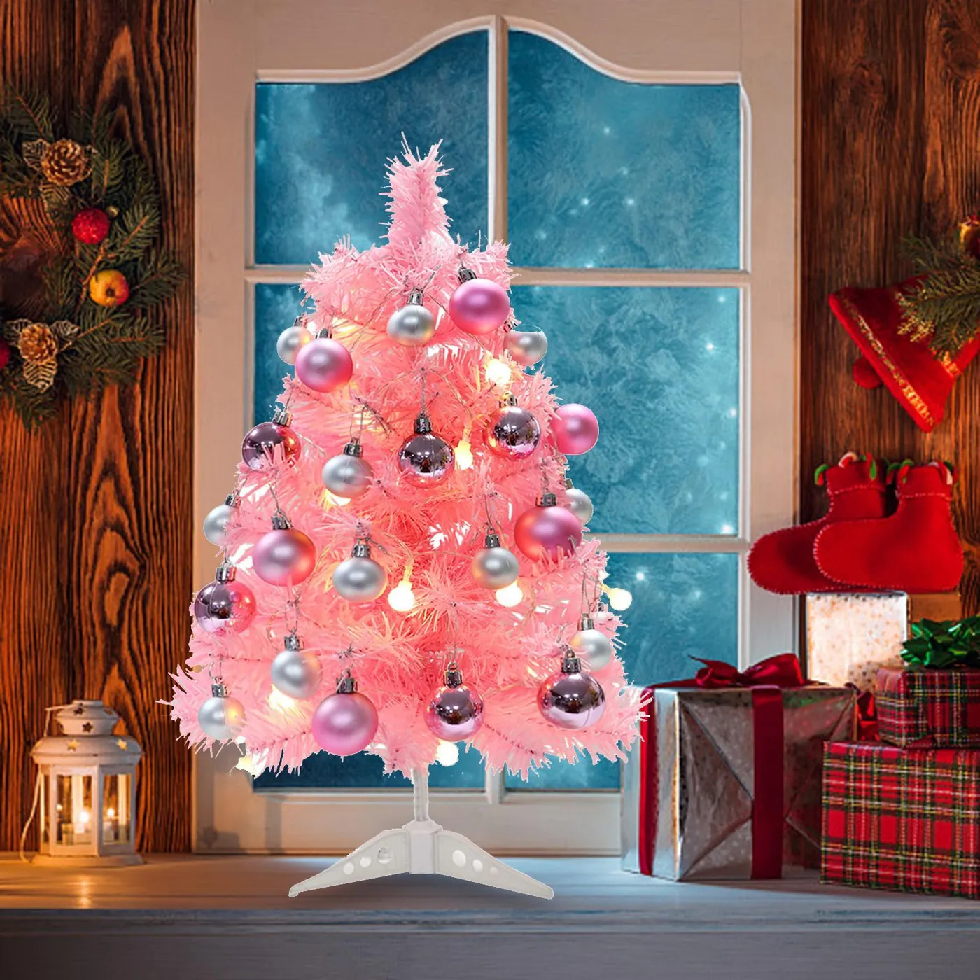 Mini Christmas Tree Flocking Snowflake Christmas Tree for Bedroom Home  Decor | eBay UK