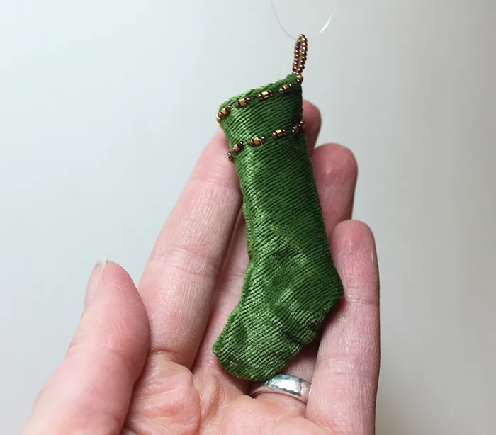 Miniature Beaded Velvet Stocking Ornament – the crafty sisters