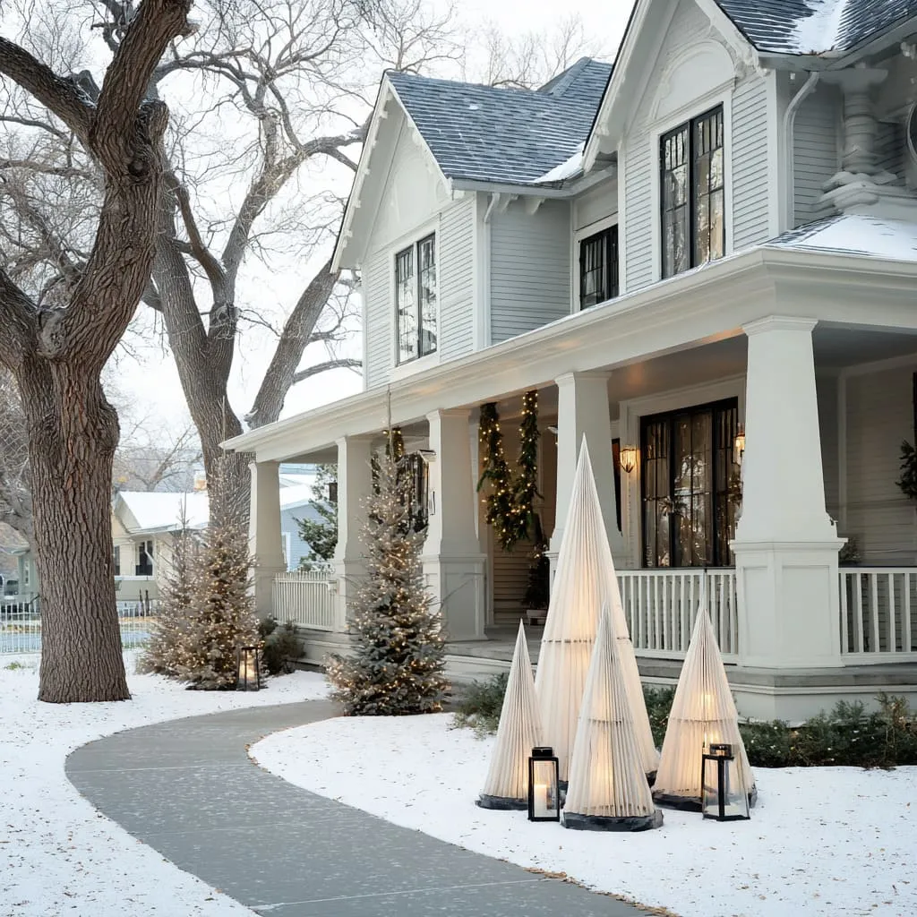 Modern Christmas Porch Ideas with Sculptural Style | FH