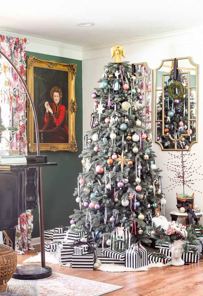 Modern French Bohemian Christmas Tree that's Easy to Do -