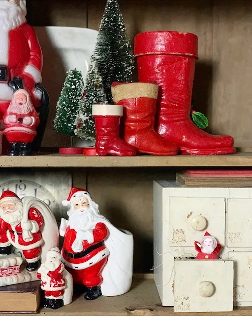 My Santa Christmas Cabinet - MY WEATHERED HOME