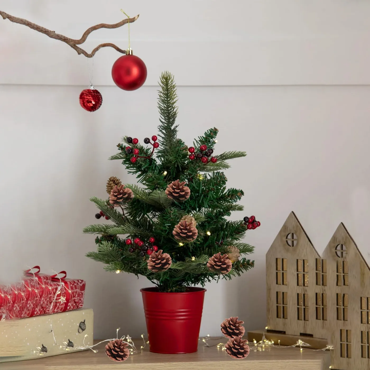 Natural Pine Cone Christmas Tree Hanging Ornaments, Rustic Wooden Holiday Decorations for Wreaths, Garlands, and Home Festive Display, Nature Inspired Props for Indoor Seasonal Decorating - Walmart.