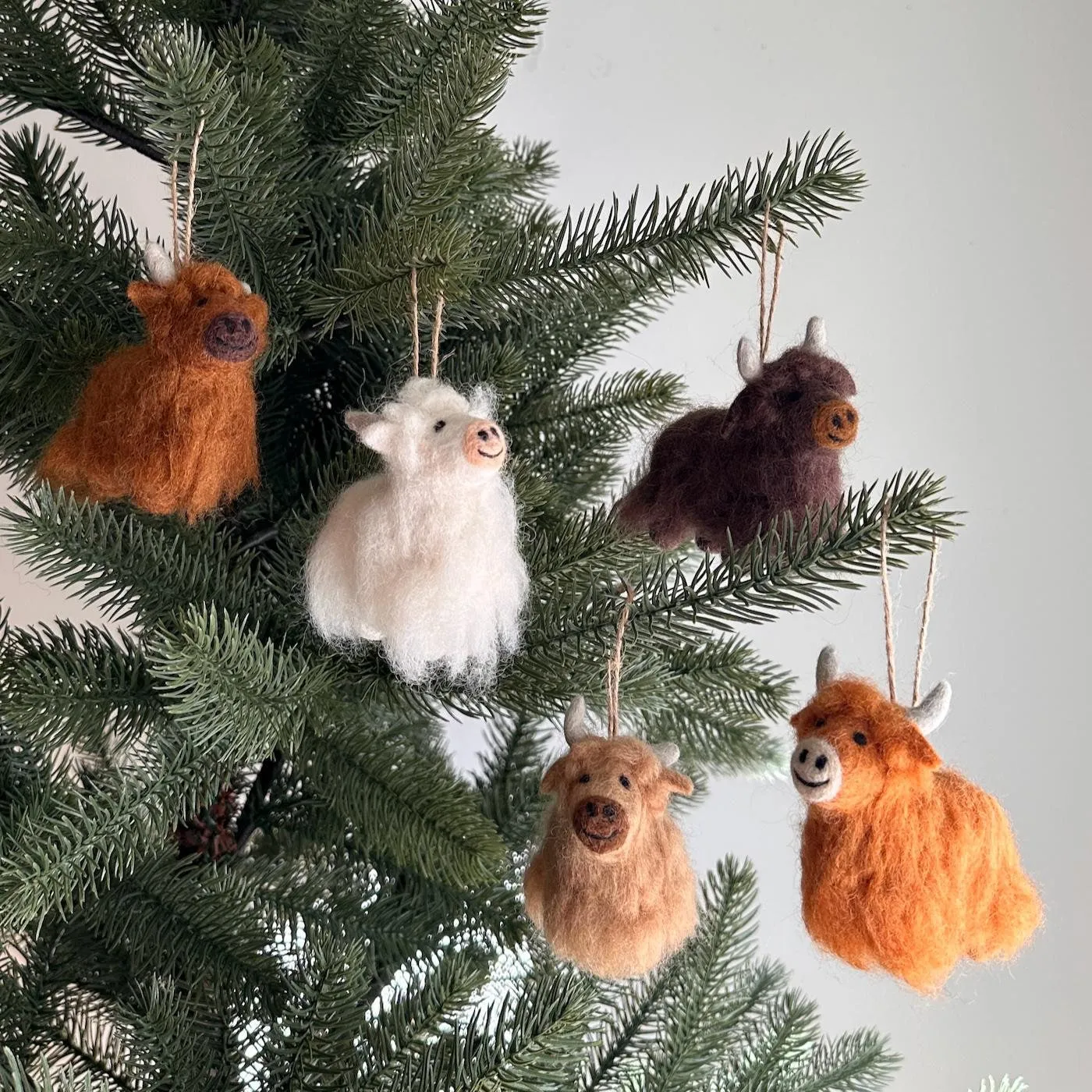 Needle Felted Highland Cow Ornament – Ganapati Crafts Co.