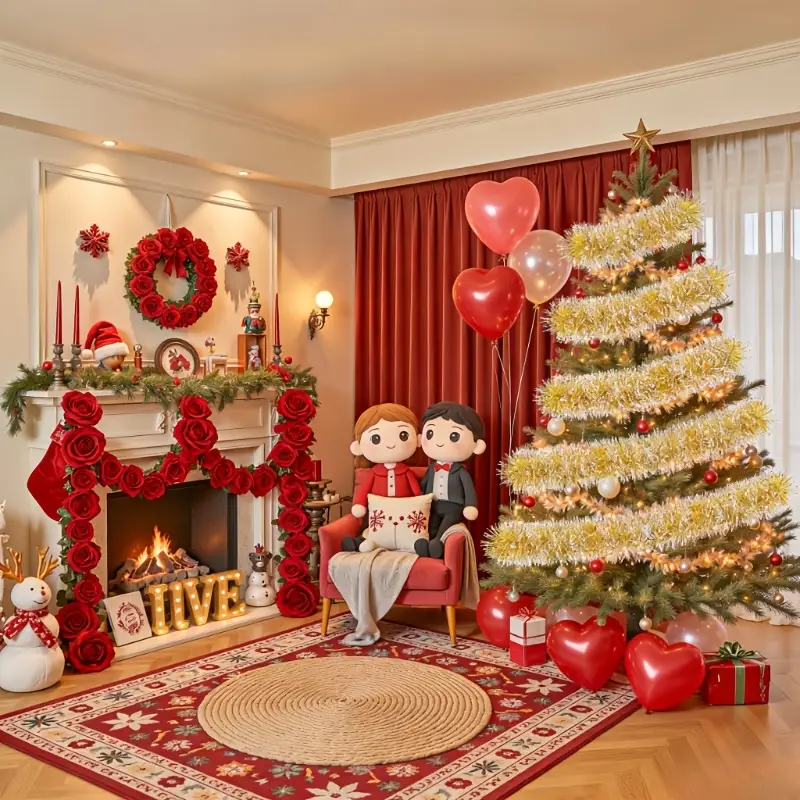 new year 2026 tinsel garland new year decorations 3pcs 20ft - Temu Bahrain