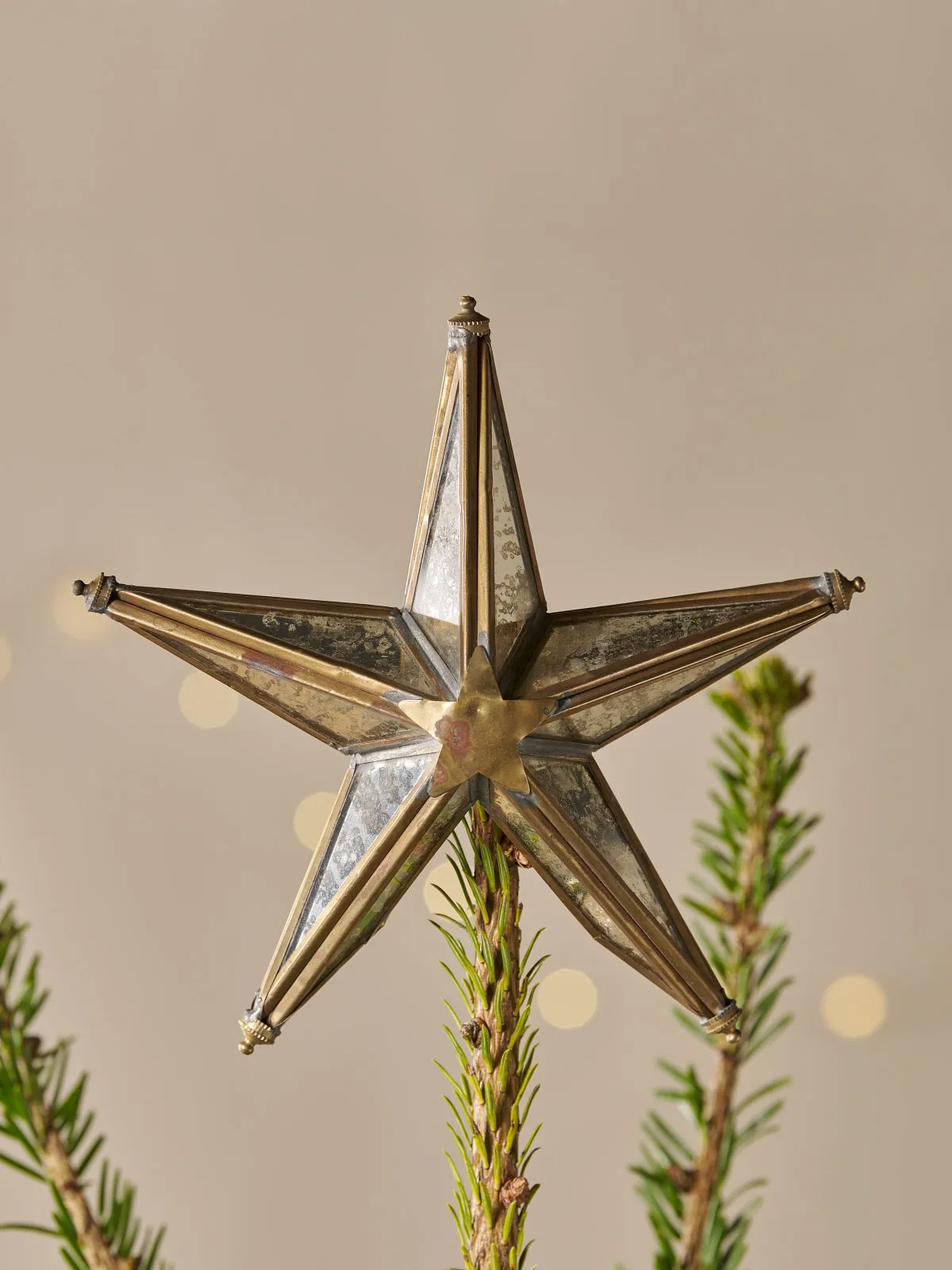 Nkuku - Bakara Star Tree Topper - Antique Brass