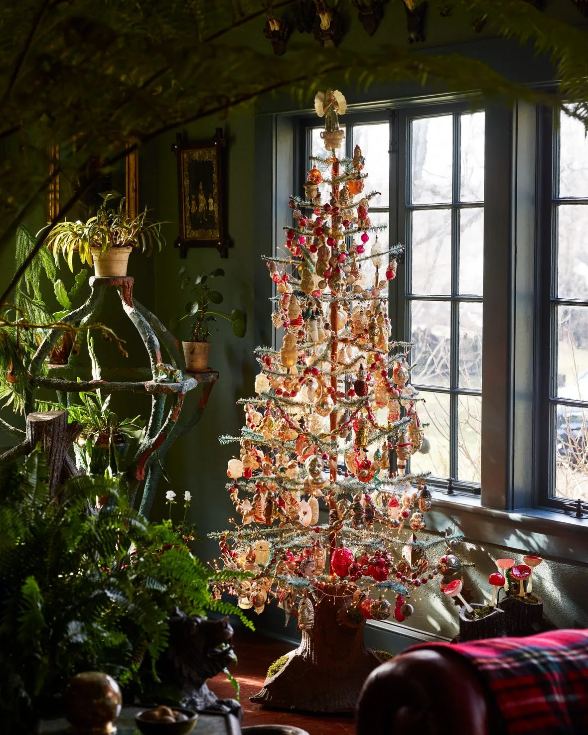 Old Fashion Christmas Tree Red And Green Vintage Christmas Tree Ella Claire