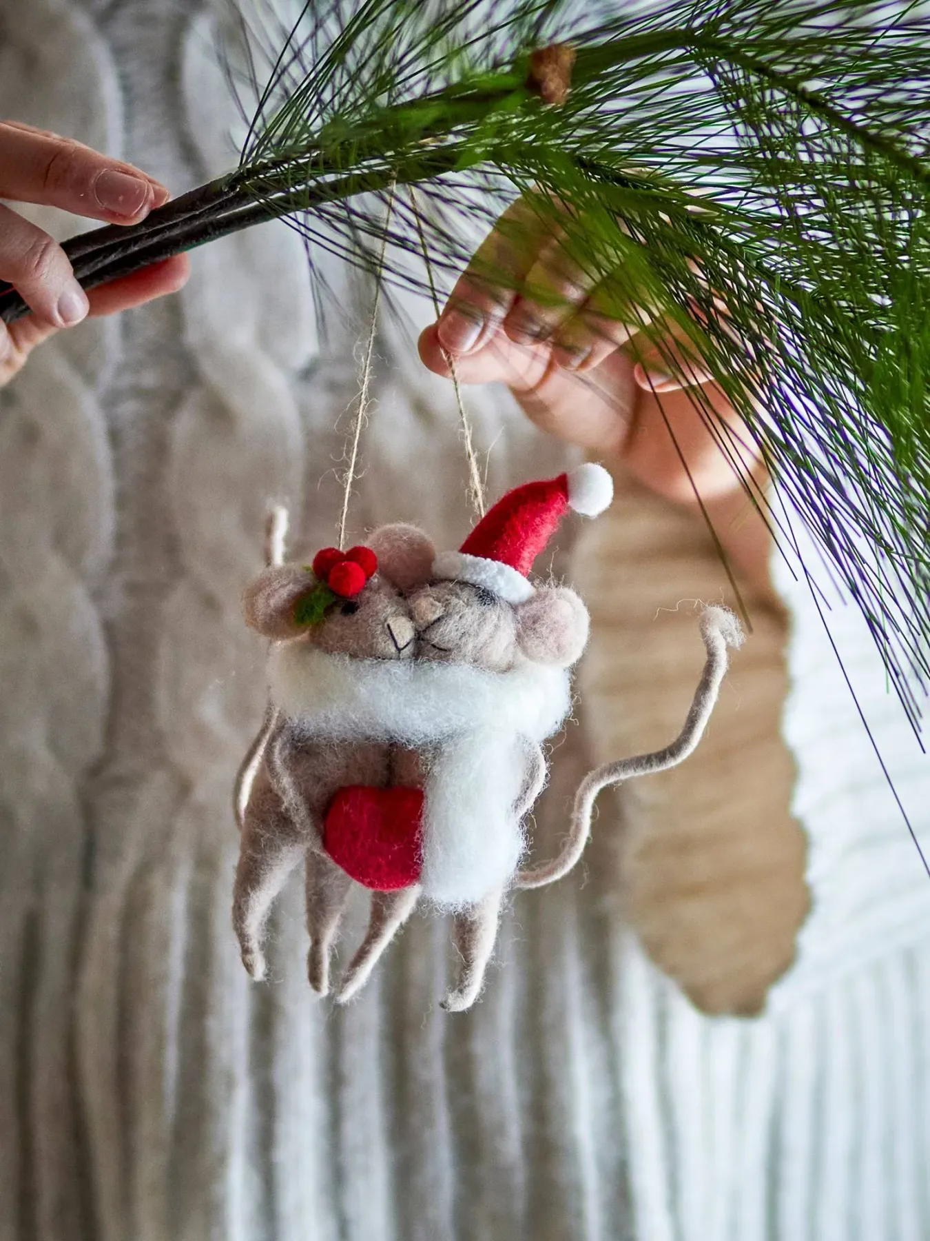 Peo Christmas tree decorations wool 2 pieces from Bloomingville -  NordicNest.com