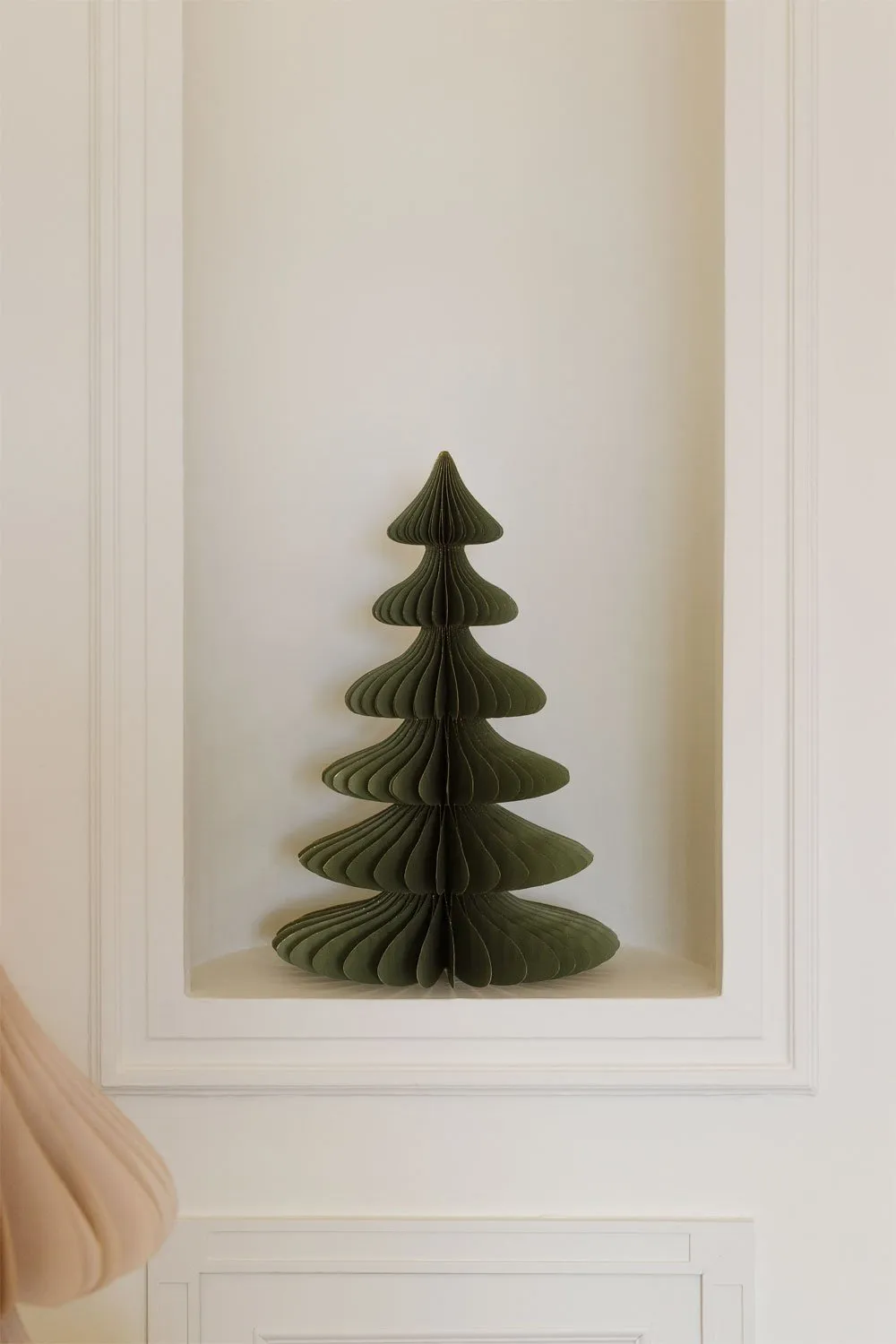 Pesto green paper Christmas tree 30 cm with glitter Navira - SKLUM