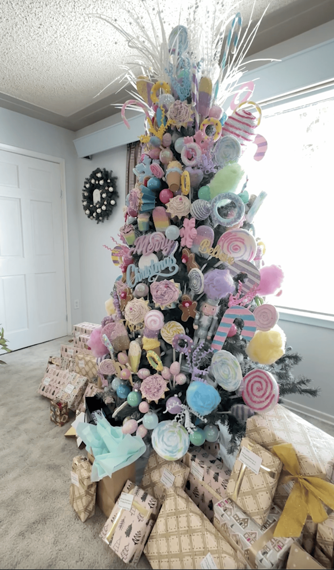Pink Christmas Tree Candy Land Ornament Whimsical Pink Christmas Candy Land With Glittering Trees And Ornaments