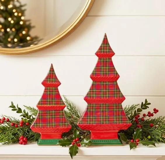 Plaid Tabletop Trees