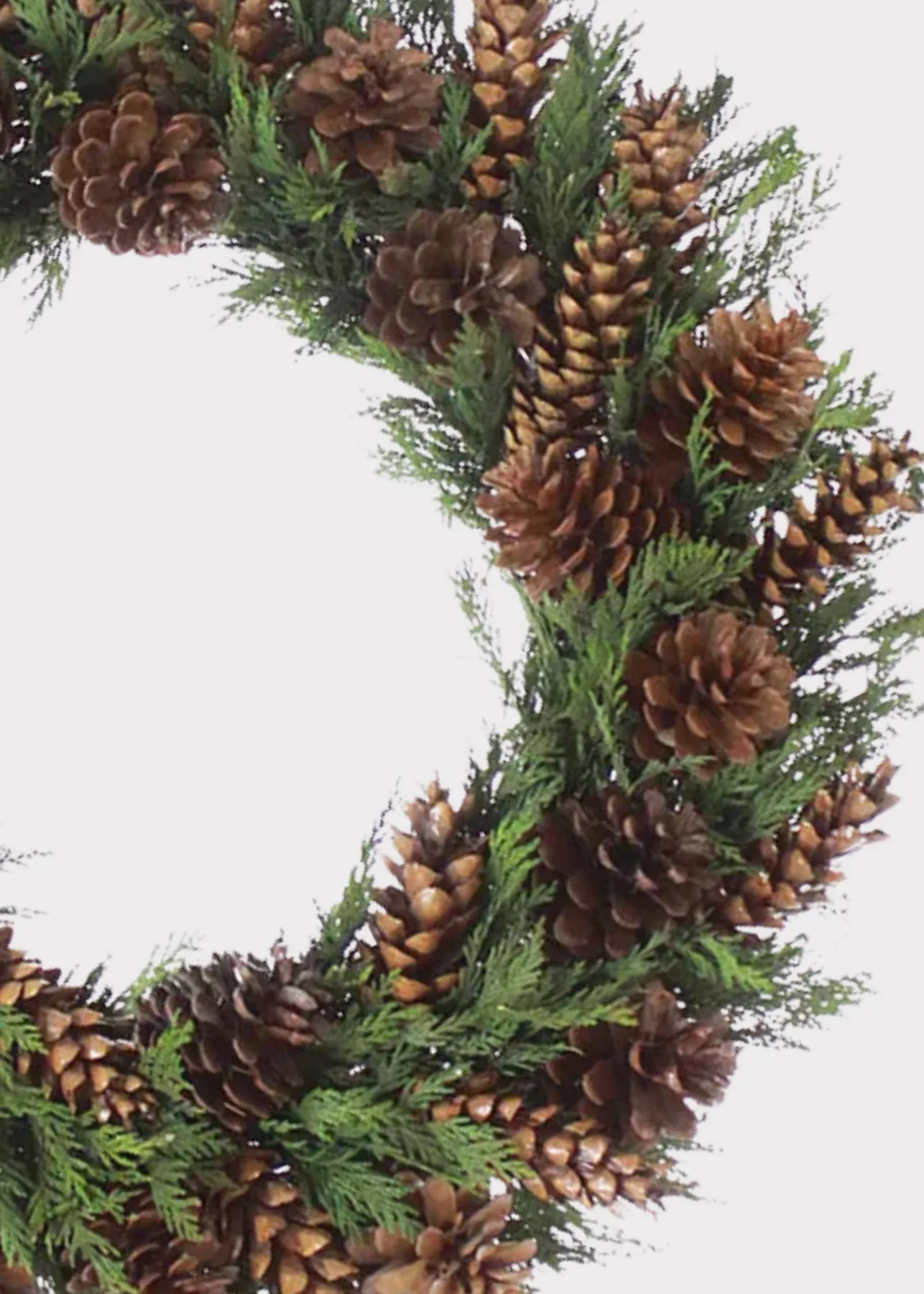Preserved Cedar and Pine Cone Winter Wreath - 22'
