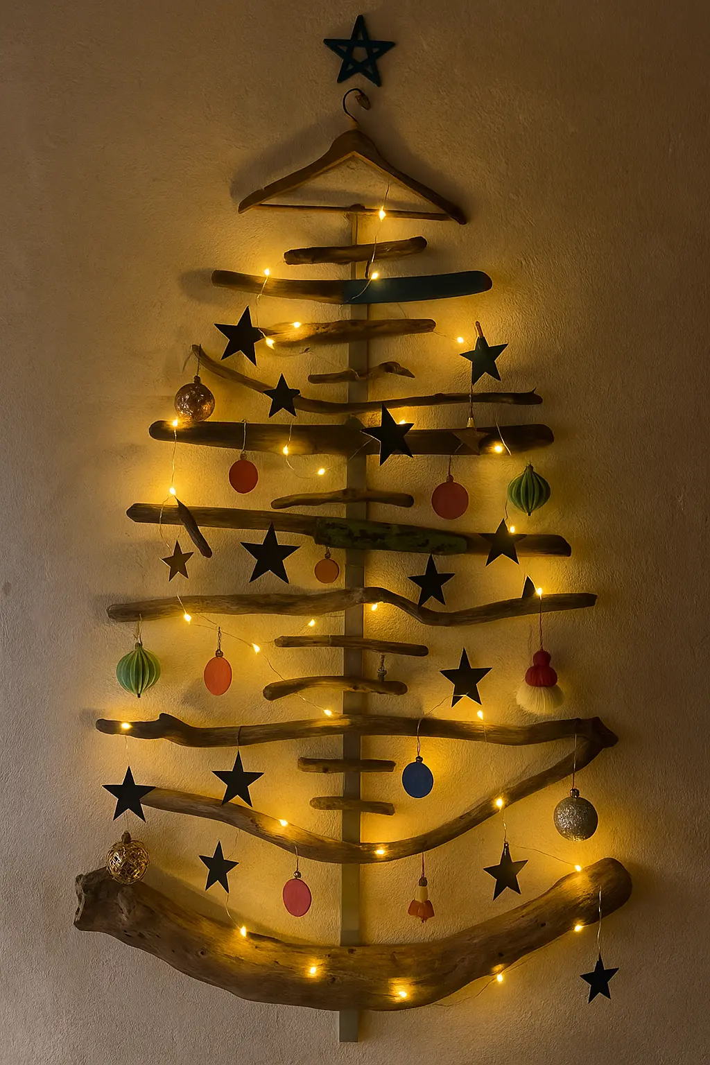 Recycled wood Christmas tree on the wall 🎄🎁 a DIY idea for… - Voluntouring.org