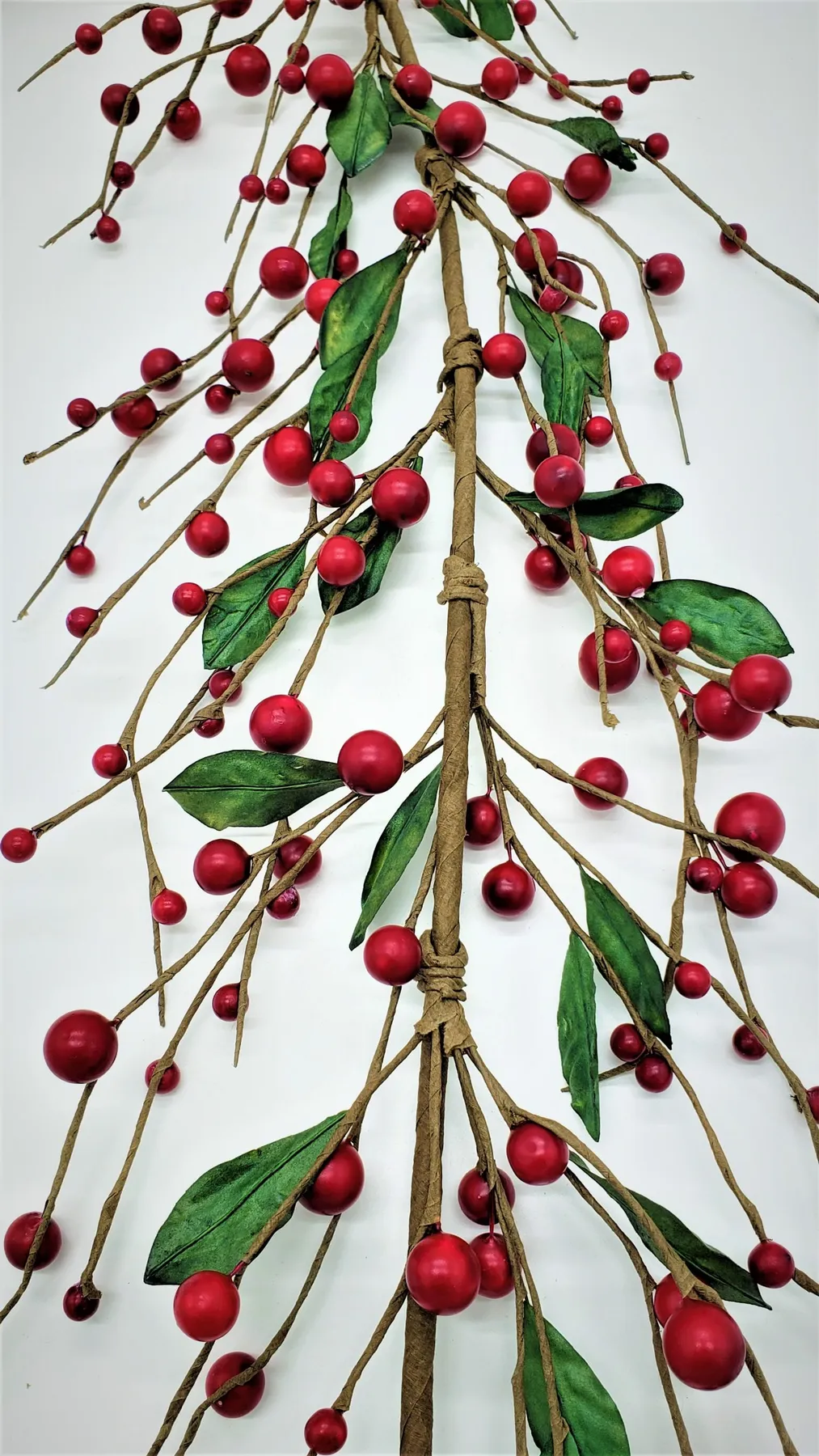 Red Holly Christmas Berries Green Leaves Garland | Evron International
