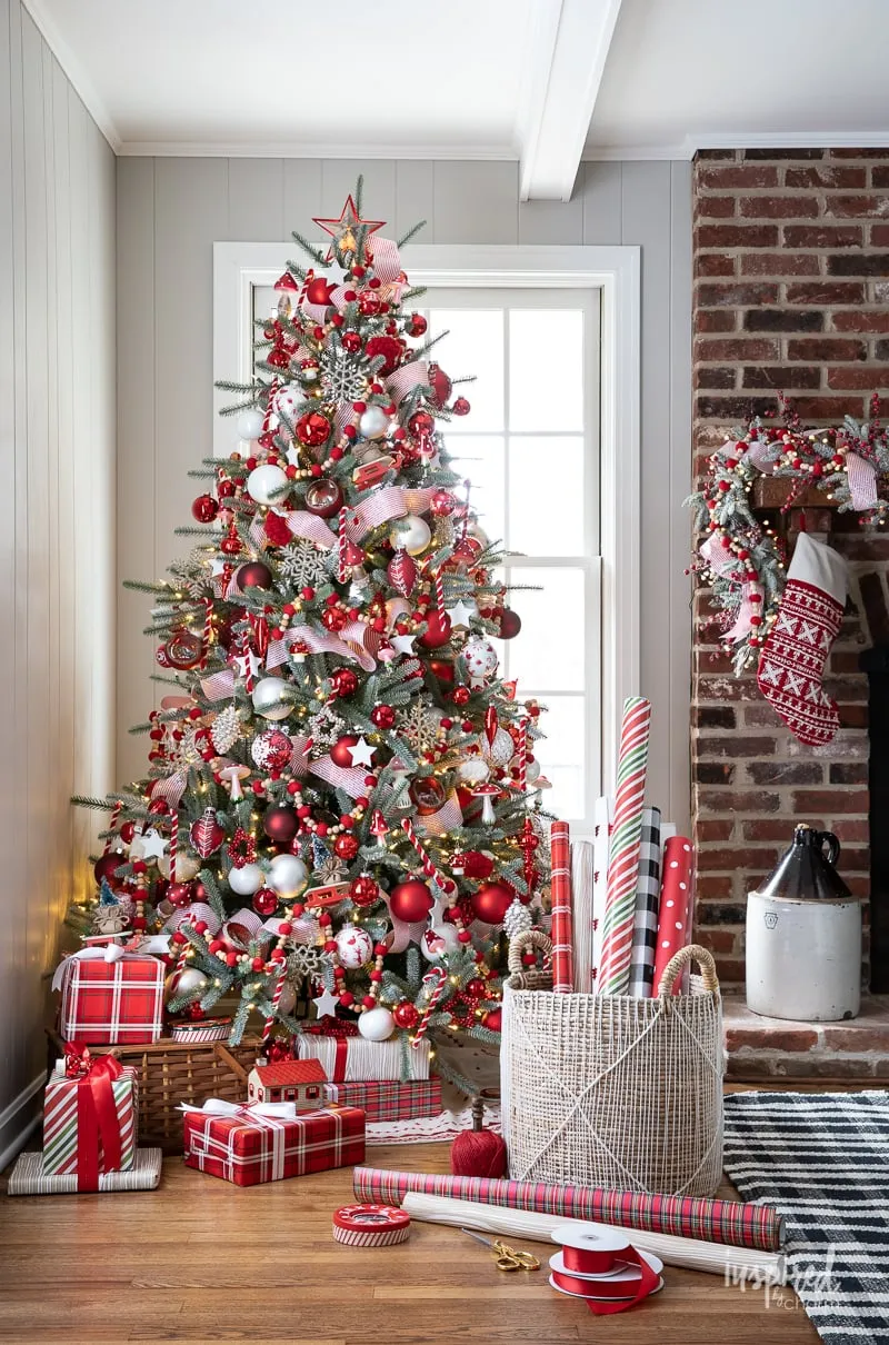 Red Ornament Christmas Tree Red And Gold Christmas Tree- An Elegant  Classic! Ella Claire