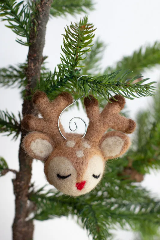 Reindeer Christmas Ornaments with Red Nose- Handmade by Matthew and Mae –  Matthew + Mae