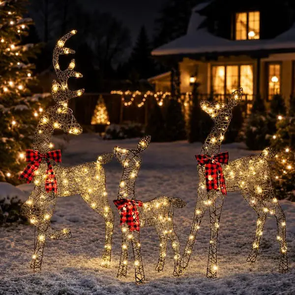 Reindeer Christmas Village Home Depot Reindeer Outdoor Christmas Decorations The Home Depot