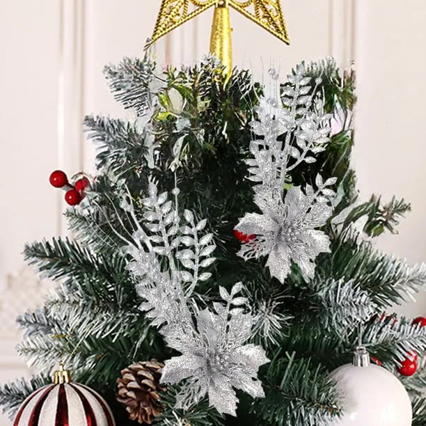 Rvkxad Christmas Tree Simulation Flowers 2Pcs, Plastic Artificial Flowers for Weddings Parties Holiday Decor, Decorative Floral Arrangements - Walmart.ca